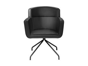 Brooklyn Meeting Chair, Swivel Base, Black, Straight - Trade Show Rental Furniture